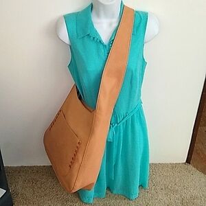 Urban Originals vegan faux leather camel tote shopper bag